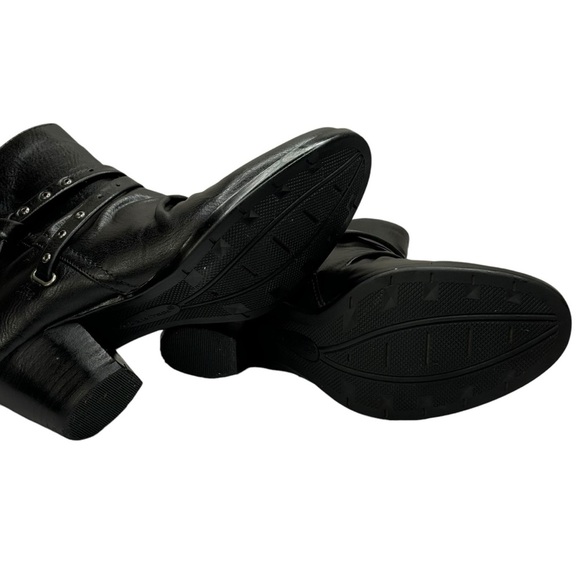 Bare Traps Black Ankle Boots Size 7.5 Side Zip 2” Block Heel Vegan Leather - Picture 10 of 10